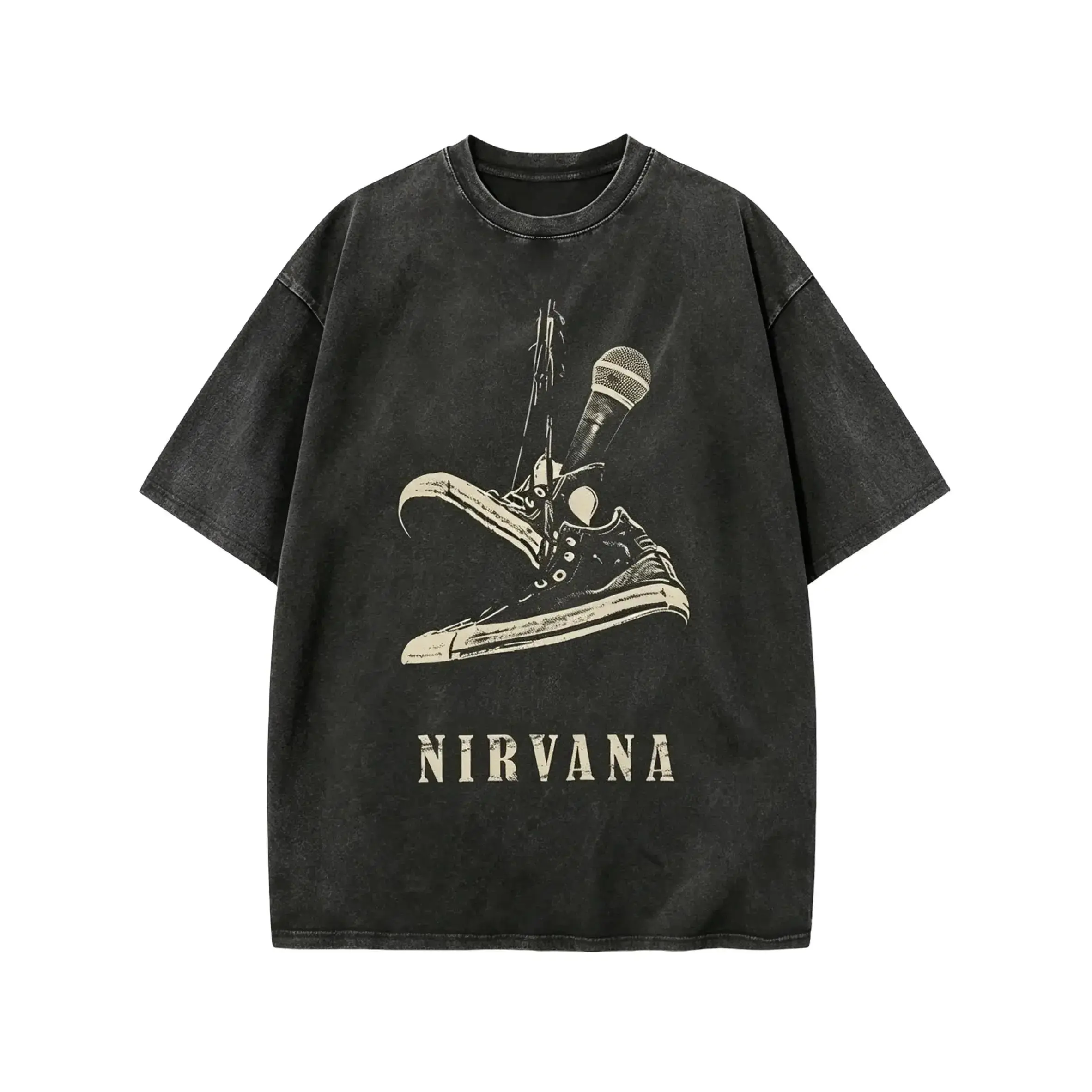 Nirvana Tee, Band Tee, 90s Rock Music Shirt, Grunge Shirt, Distressed Oversized Unisex Tee, Alternative Gift for Music Fans