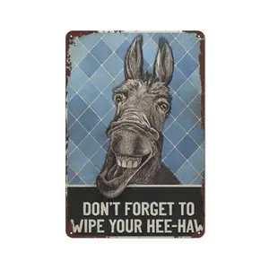 DON'T FORGET TOWIPE FUNNY Vintage Metal Sign. Size: 8 Inches X 12 Inches. Classic Vintage Metal Sign, Suitable for Bars and Doorways.