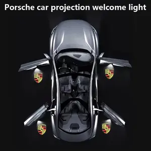 2pcs/4pcs Porsche LED Door Welcome Lights, High-Quality Projector Door Lamps for Cayenne Boxster Cayman Macan 911, Stylish Car Accessories