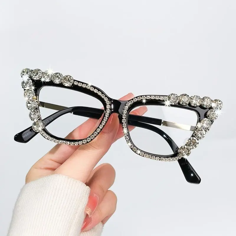 Unisex Clear Lens Cat Eye Computer Glasses - Stylish Frame, Lightweight, Comfortable, Stylish Accessories for Computer Use, Screen Wear, Casual Daily Wear Sports Eyewear