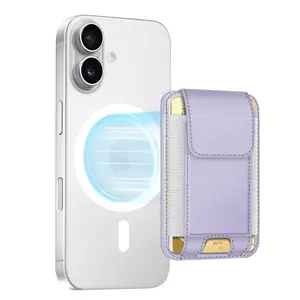 Slim Magnetic Card Wallet Holder for iPhone 17/ iPhone 16/15/14/13/12 Series, Fit 6 Cards, Safe RFID Blocking, for Women and Men - Cellphone Wallet