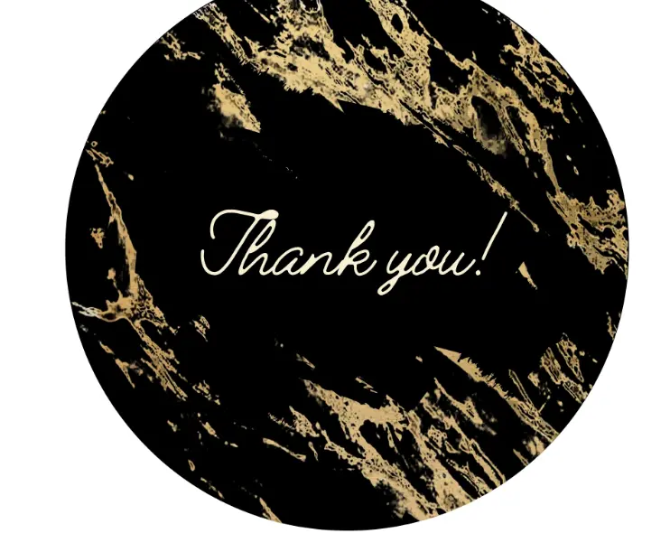 you circle sticker. Black and gold luxury sticker.