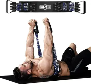 INNSTAR Portable Bench Press, Adjustable Push Up Resistance Bands, Chest Builder Workout Equipment, Arm Expander Resistance Training for Home Workout, Gym, Fitness, Travel Training-Patented Product poly cord straps leg  bounce