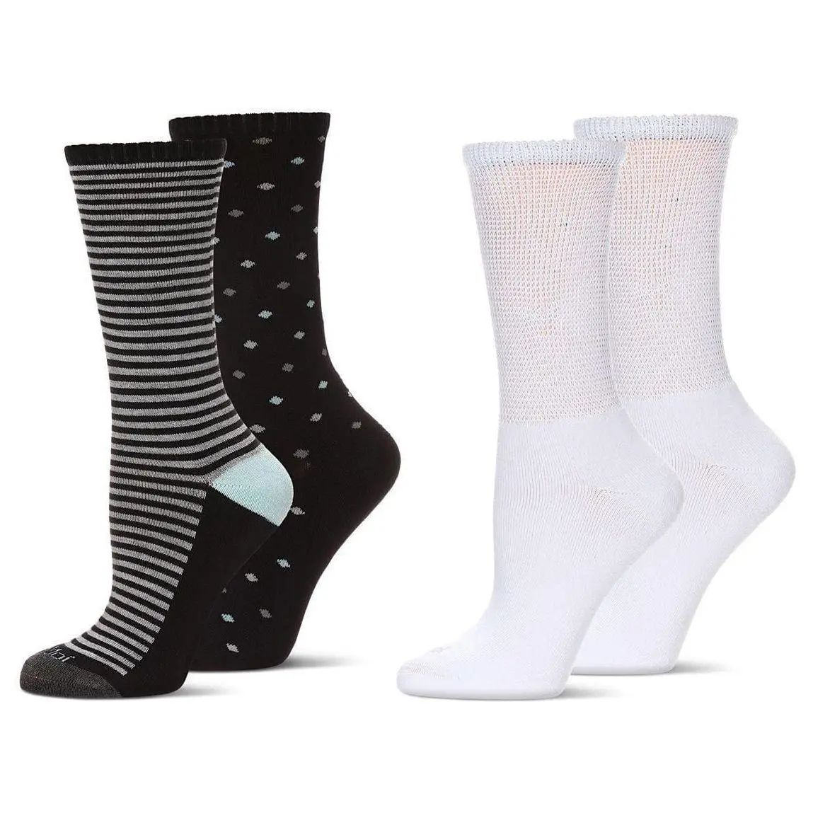 Memoi Unisex Cushion Crew Socks Set - 4 Pair