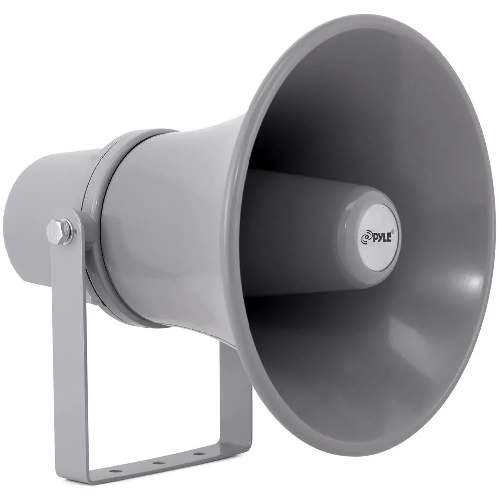 20W PA Horn Speaker (PHSP101T) - Aluminum Grey Wall Mount Audio Device with 70V Audio System, Transformers, 5/15/20W Tap Points, Indoor-Outdoor for Home Sound Systems, Watts, High Power Speaker
