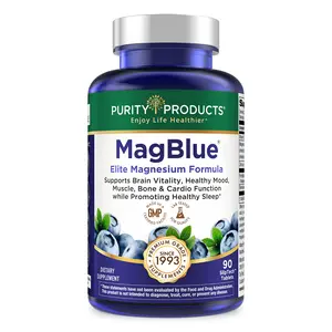 MagBlue - Magnesium Bisglycinate, Zinc, Boron, Vitamin D3 & More - Supports Healthy Mood, Muscle, Bone & Cardio Function while Promoting Healthy Sleep - Purity Products - 90 Tablets