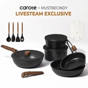 [CAROTEXMUSTBECINDY]19pcs Pots and Pans Non Stick Live Exclusive