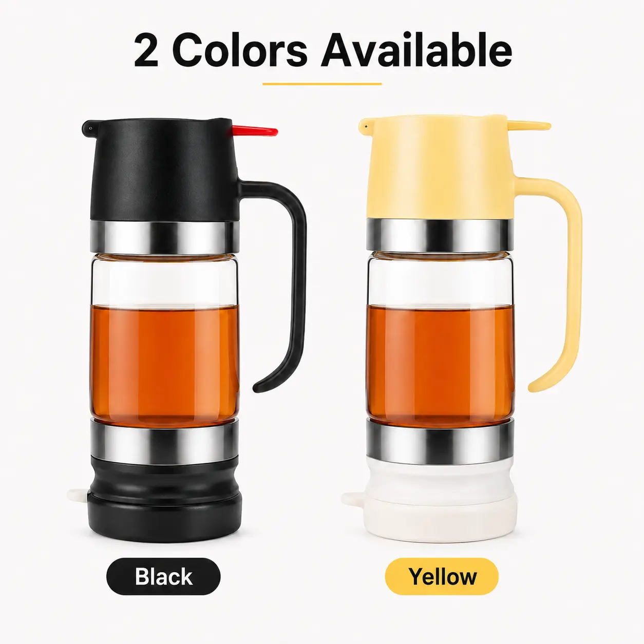 10oz Glass Honey Dispenser with Spout, No-Drip Leak-Free Design, Handle, Easy to Clean & Refill, Maintains Freshness, Kitchen Preserving Container for Maple Syrup Everyday Use