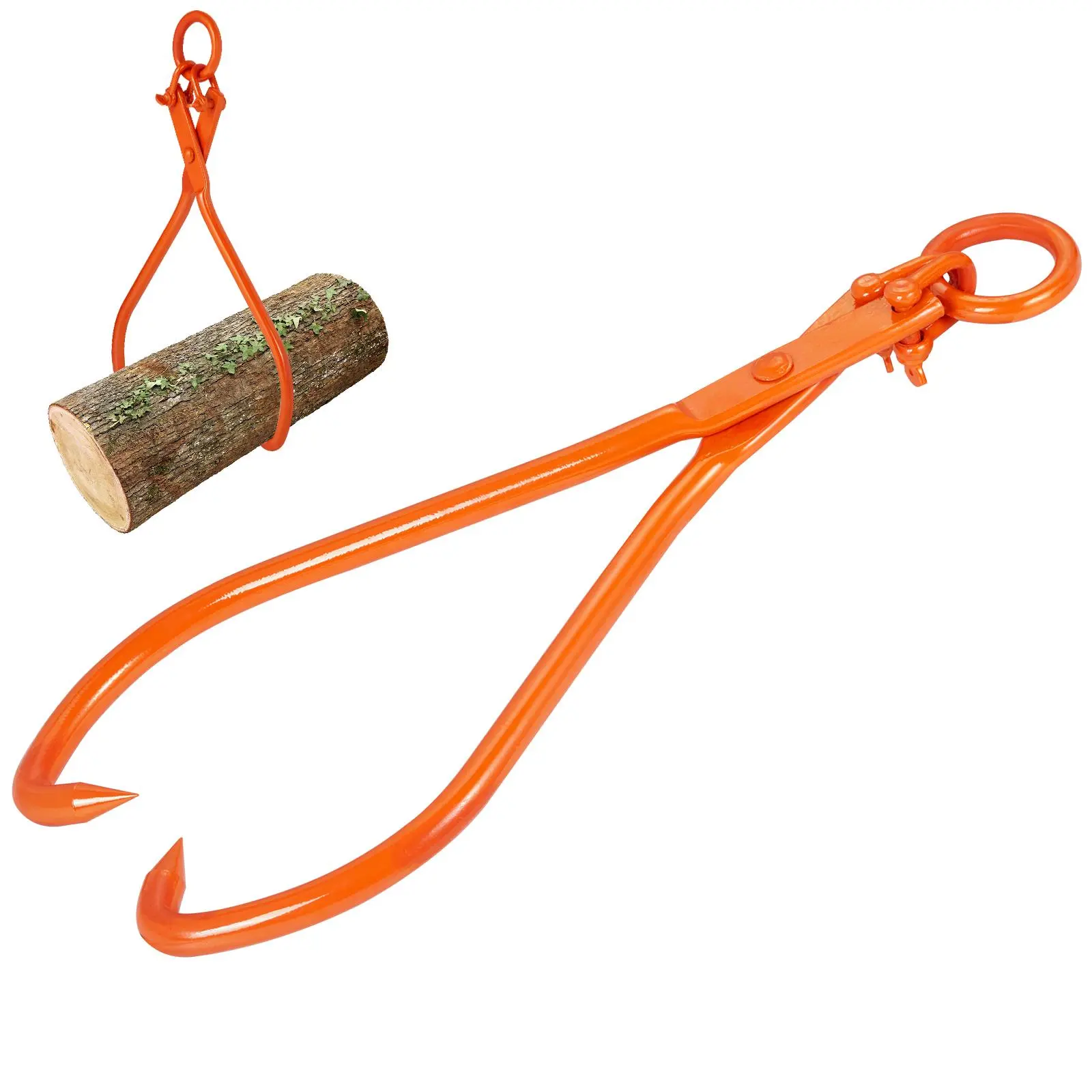 【Summerfinds】VEVOR Log Skidding Tongs, 32 inch 2 Claw Log Lifting Tongs, Heavy Duty Steel Lumber Skidding Tongs, 1543 lbs/700 kg Loading Capacity, Log Lifting, Handling, Dragging & Carrying Tool