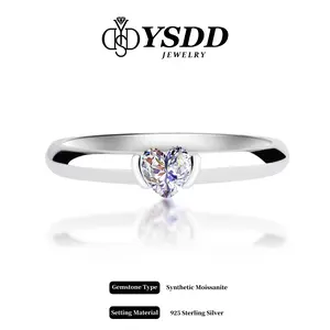 【#183 Sweetheart】Dainty Synthetic Moissanite Heart Ring in 925 Sterling Silver