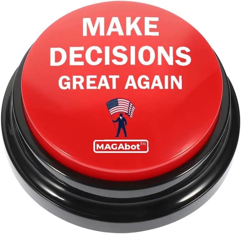 Smart Products MAGAbot Parody Talking Button – Funny Push-Activated Decision & Sound Desk Toy with Humorous Phrases, Novelty Office Gadget, Talking Alarm Style Desk Accessory & Gag Gift