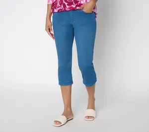 Belle by Kim Gravel Petite Denim TripleLuxe Soutache Capri