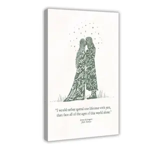 Aragorn And Arwen, Lord of The Rings Art, J.R.R. Tolkien Quote, LOTR Print