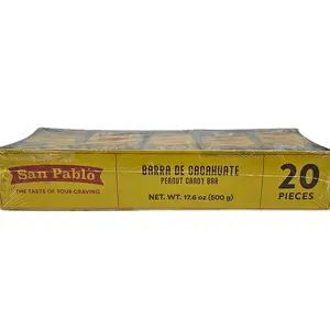 San Pablo Palanqueta Peanut Candy Bar 20 Pieces Pack - Sweet Snack for Peanut Lovers