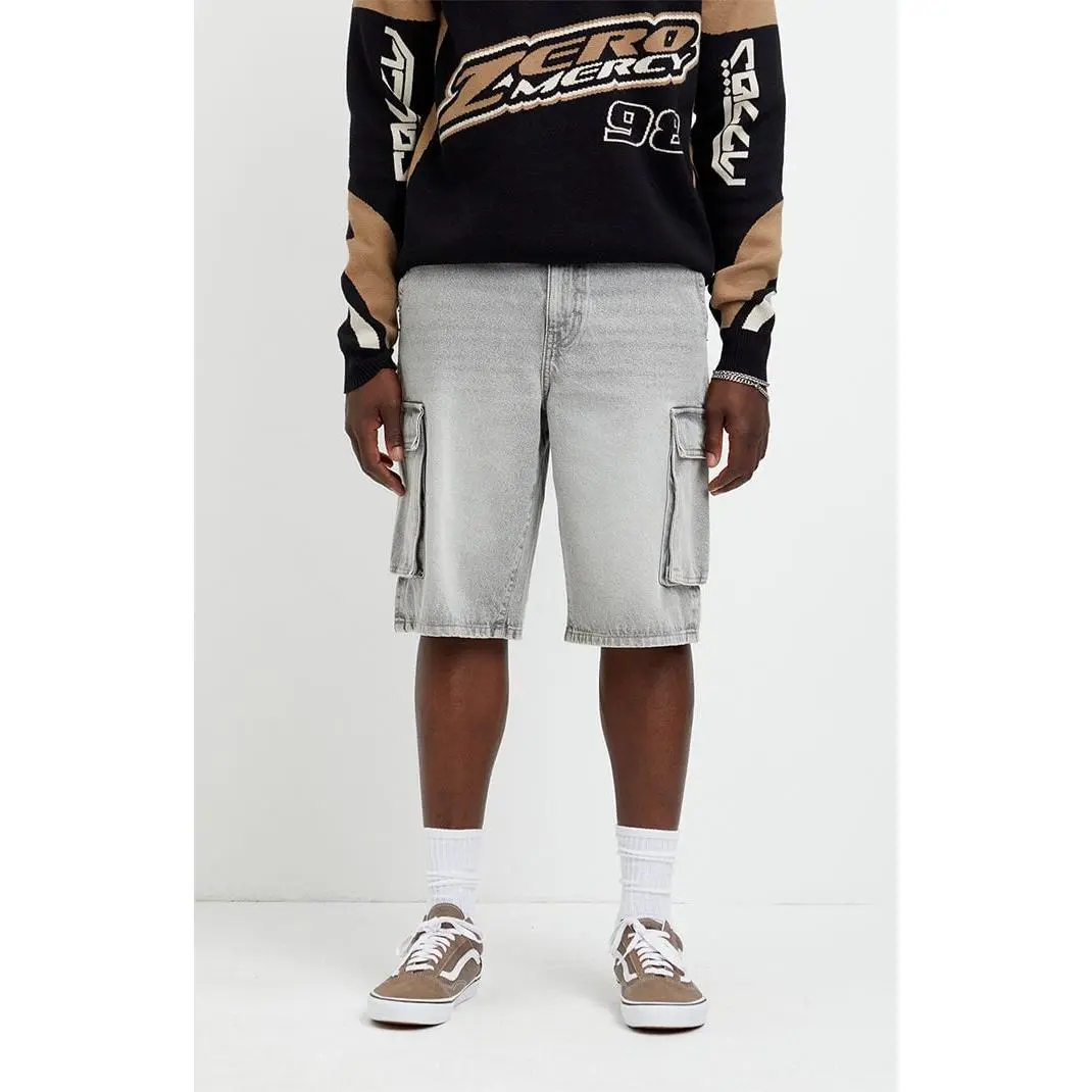 Pacsun Men's Austin Extreme Baggy Jean Shorts Cargo Gray