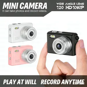 Keychain Camera,Mini camera, Tiny Pixel,Tiny Camera,Retro small digital camera recorder with LED flash, portable travel thumb camera for life recording,Vlog recording, Tech Gadgets Instant White-Package 1,With 16Gsd Card
