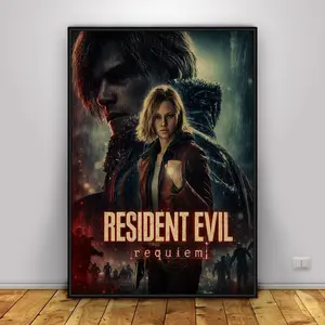 Resident Evil Requiem Poster, Leon Scott Kennedy and Grace Ashcroft Wall Art, Survival Horror Print, Gift Poster