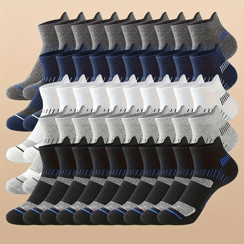Men's Plain Multi-Sport Tube Socks for Male Adults, 30 Pairs Sports Stockings