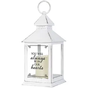 Carson Home Accents 256113 Decorative Hanging 11x4 in. Always Be in Our Hearts Lantern with LED Candle, Timer