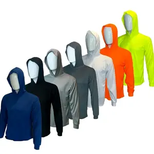 7 SHIRT PACK Hi Visibility Variety Pack lightweight Long sleeve hoodie shirt / 100 % polyester birdeye Fabric for quick dry