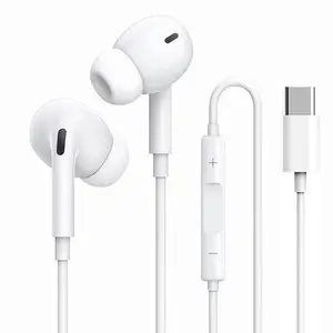 S03 USB Type-C Headphones for iPad Pro and iPhone 15/16/17 Series, Hi-Fi Stereo Wired In-Ear Earbuds with Mic and Volume Control, Universal Compatibility