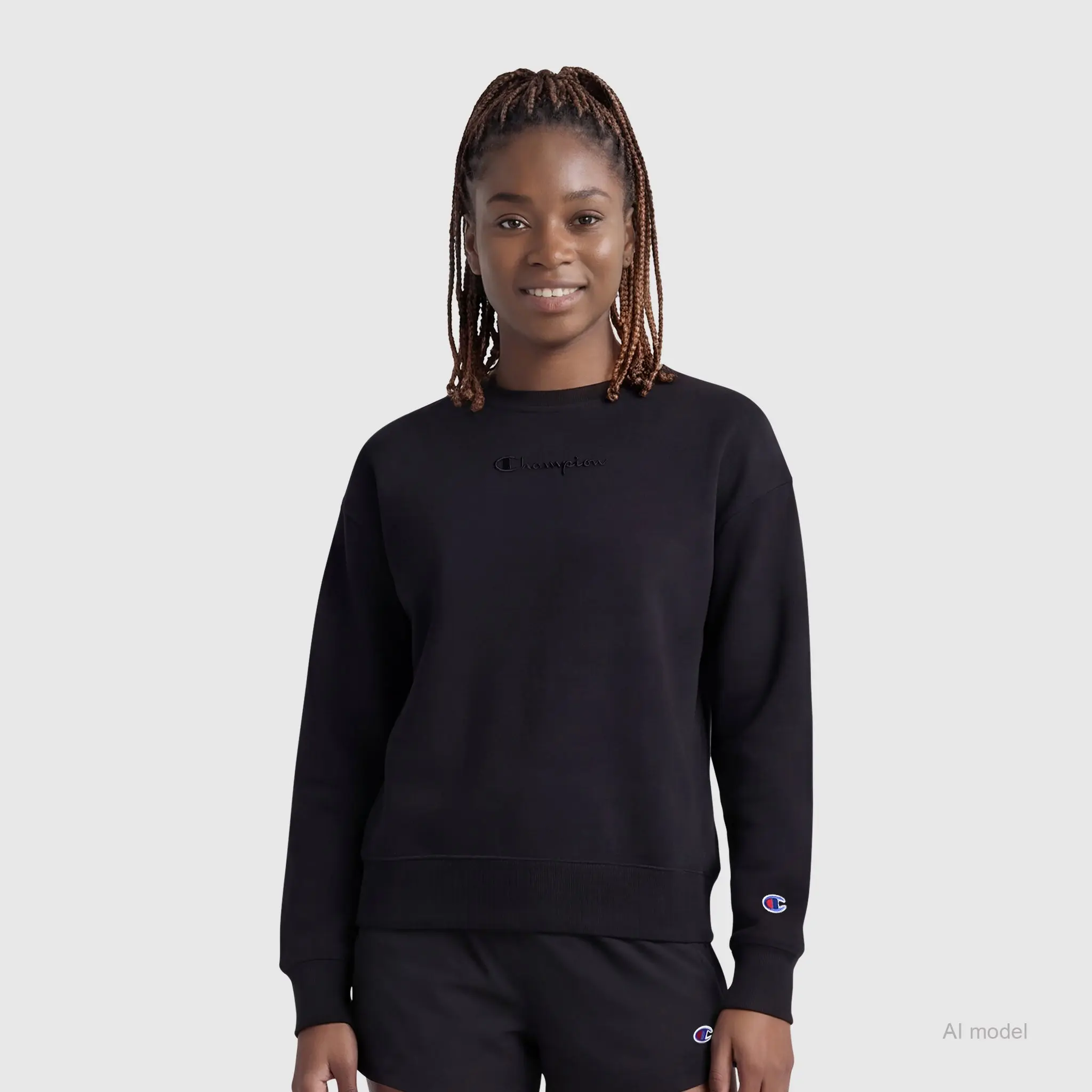 Champion Powerblend Crewneck Sweatshirt, Embroidered Script Logo