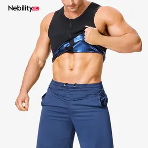 Nebility Mens Junlan Sauna Shirt for Men Sauna Suit Sweat Wasit Trainer Vest For Working Out Athletic Techwear Fitness Top Workout Underwear