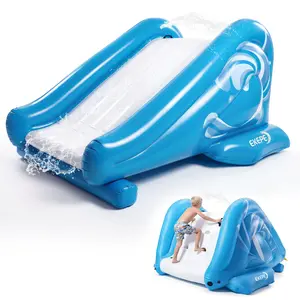 Inflatable Water Slide Swimming Pool Play Center for Kids Ages 6 and Up, Blue outdoorfun