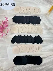 Women's 30 Pairs Plain Disposable Adhesive Nipple Cover, Breathable Invisible Breast Nipple Stickers, Underwear Lingerie Accessories for Women Basic, Womenswear, Minimalist