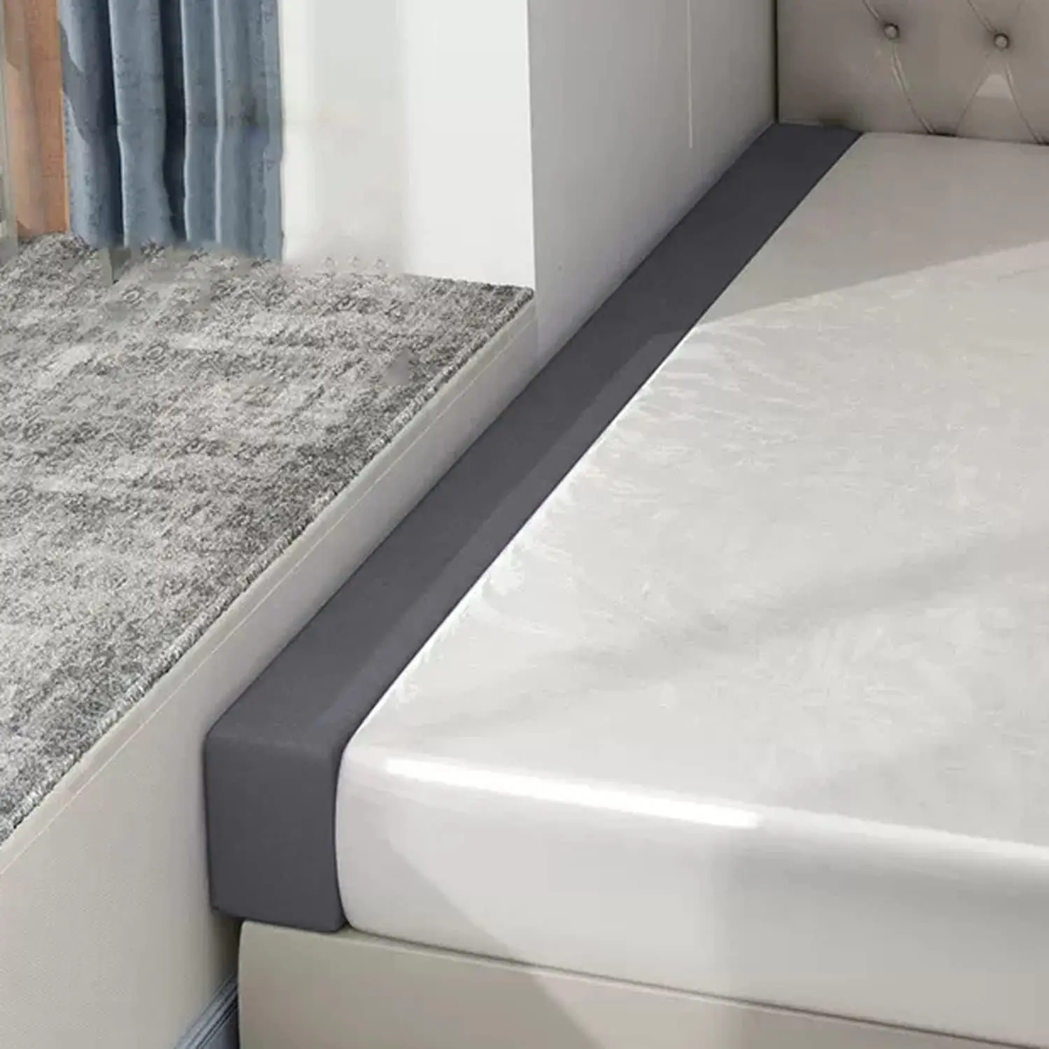 Long Soft Bed Gap Filler, Size Headboard Pillow Mattress Gap Filler Anti-Slip Wedge Pillow Between Headboard/Wall and Mattress
