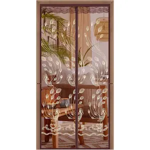 Screen Door for Sliding Doors - Front,  Patio, Balcony Mesh Curtain With  Closure - Hands Free,  Free Heavy Duty Partition (33.5 * 83 Inch)