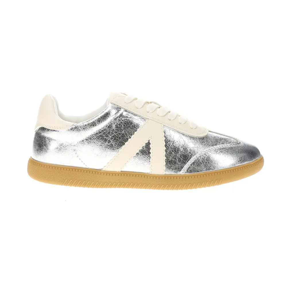 MIA Womens Klair Metallic Lace Up Sneakers Shoes Casual - Silver MIA Womens Klair Metallic Lace Up Sneakers Shoes Casual - Silver