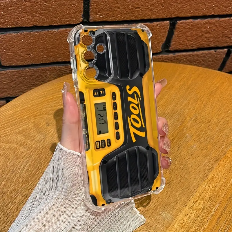 Dewaalt Speaker Tools Yellow Luxury Aesthetic Soft Transparent Phone Cases for GALAXY A14 A15 A16 A25 A26 A34 A35 A36 A53 A54 A55 A56 4G 5G Four Corners Silicone TPU Gift Shockproof Full Protection Anti-Drop Phone Cases Shell Cover, Accessories, Smartphon