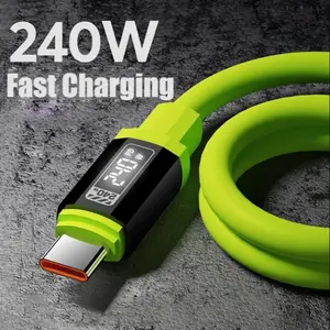 NEW 240W Super Fast Charging Cable, USB-C to USB-C Silicone Charging Cable, 480Mbps High-Speed Transmission, Cable Length 0.3M/1.5M, Suitable for iPhone 16 Pro Max, Samsung Galaxy S23/S22/S21, Pixel, MacBook Pro Air, Xiaomi, Laptops, etc.