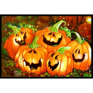 Carolines Treasures  Such A Glowing Personality Pumpkin Halloween Indoor & Outdoor Mat- 18 x 27 in.