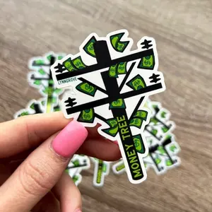 Money Tree Pole Sticker - lineman sticker, Hard Hat Sticker, Blue Collar Decal, Electrical, Linenman