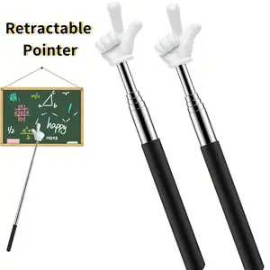 2 Retractable Double-Finger Pointers - Flexible two-finger sticks suitable for classrooms, homes, and presentations - Teaching tools, foldable pointers with a retractable mechanism for easy storage and portability, Classroom Supplies