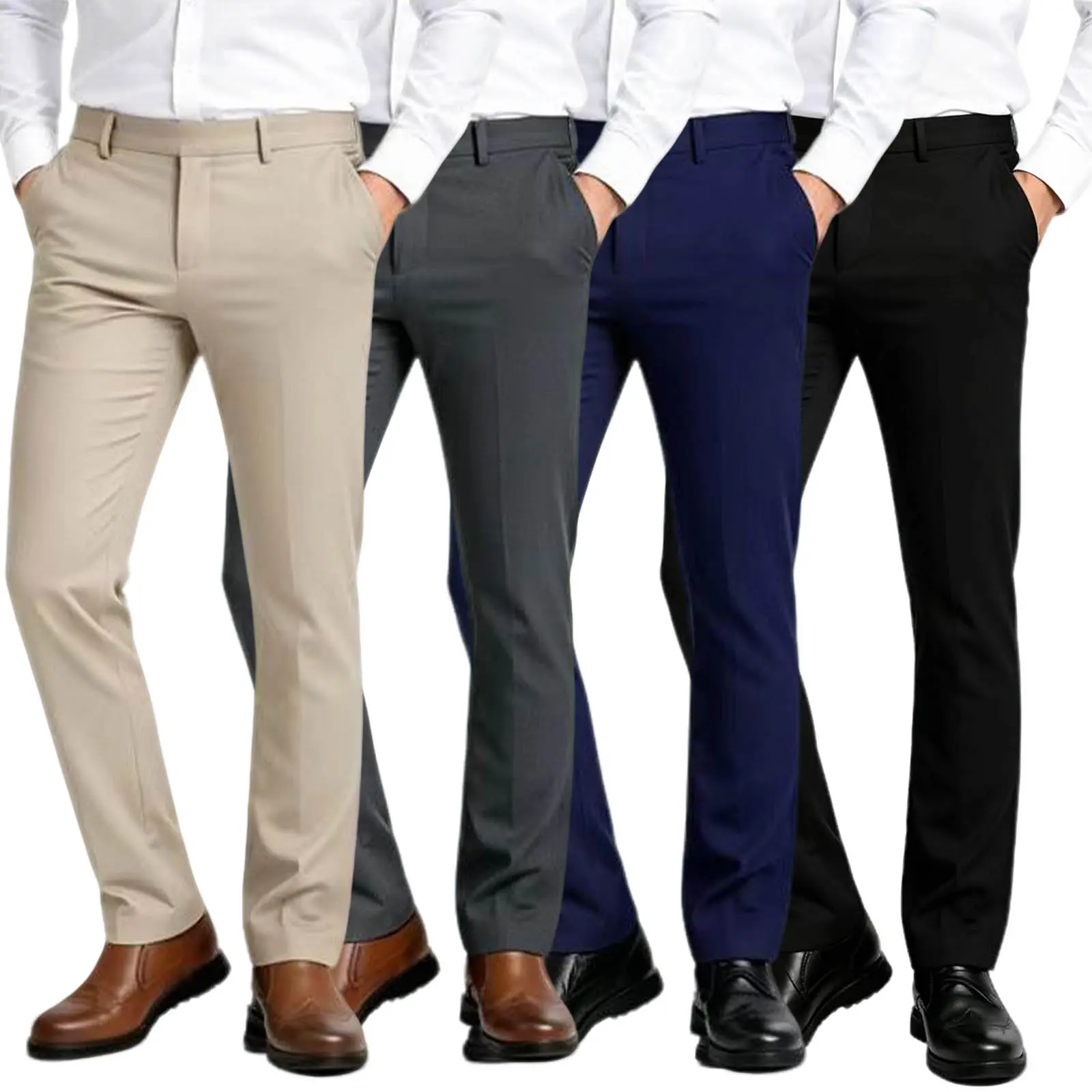 Men’s summer ice silk cool-touch casual straight pants — stretchy drape, UPF50+ sun/UV protection, advanced technology for breathable, cool comfort that doesn’t trap sweat; a top choice for everyday wear.