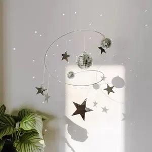 Sunlight Catcher Hanging Disco Ball Mobile Star Hanging Suncatcher for Aesthetic Rooms