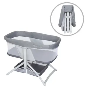 Baby Trend® Shadow Stone Gray Lightweight Premium 2-in-1 Quick Fold Rocking Bassinet w/ Carrying Bag