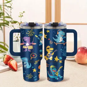 1pc, Dinosaur 40oz Stainless Steel Tumbler with Lid And Straw, Dinosaur Water Bottle, Insulated Stainless Steel Water Bottle, Dinosaur Travel Mug, Dinosaur Gifts for friend, BPA Free, Perfect for CarsSuitable for home use, gifts for family