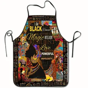 Black Woman Magic Pattern Powerful Unapologetic Apron, Apron for Women, Mother's Day Gift, 1 Count Polyester Cooking Apron,Nails Design Tool, Nail Tech, Apron for Nail Artists, Nails Art,Nails Ideas, Valentine's Day Gift,Kitchen Essentials