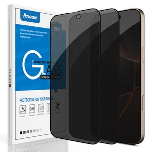 3-Pack Privacy Screen Protector for iPhone 16 Pro 6.3-Inch/iPhone 16 Pro Max 6.9inch, Anti-Spy Tempered Glass Film, Full Coverage, Anti Scratch, Case Friendly