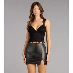 Sleek Status Faux Leather Mini Skirt