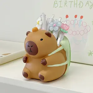 Cute Turtle Backpack Pen Holder Storage Box, Expressive Eyes Design, Suitable for Students Office Home Decor, Holds Pens Pencils Markers, Pen Stand