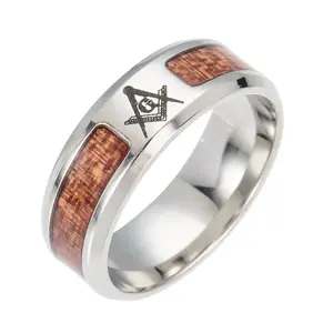New Nordic Vikings Runes Amulet Life Tree Ring – Stainless Steel Mosaic Wood Design