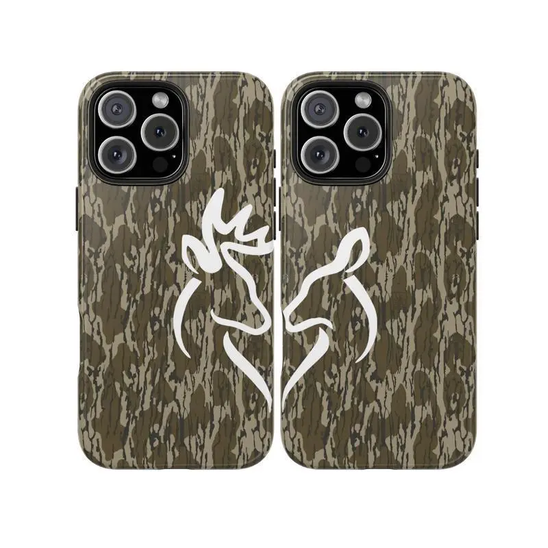 Vintage Buck and Doe Kissing Couple Camo Phone Case, bottomland Camo, Ol School Camo Aesthetic For iPhone Compatible with Samsung Galaxy S25