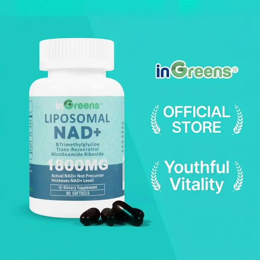 inGreens NAD+ Supplement 1800mg -Pure NAD Supplement -Energy and DNA Repair, Aging Defense, Brain Function -60 -120Count (30-60 Days)