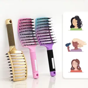 Wet Hair Brush, Hairbrush, Professional Curved Vented Brush for Faster Drying, Gradual Color Paddle Detangling Brush for Wet and Dry Curly Thick Straight Hair, Hair Care Tool