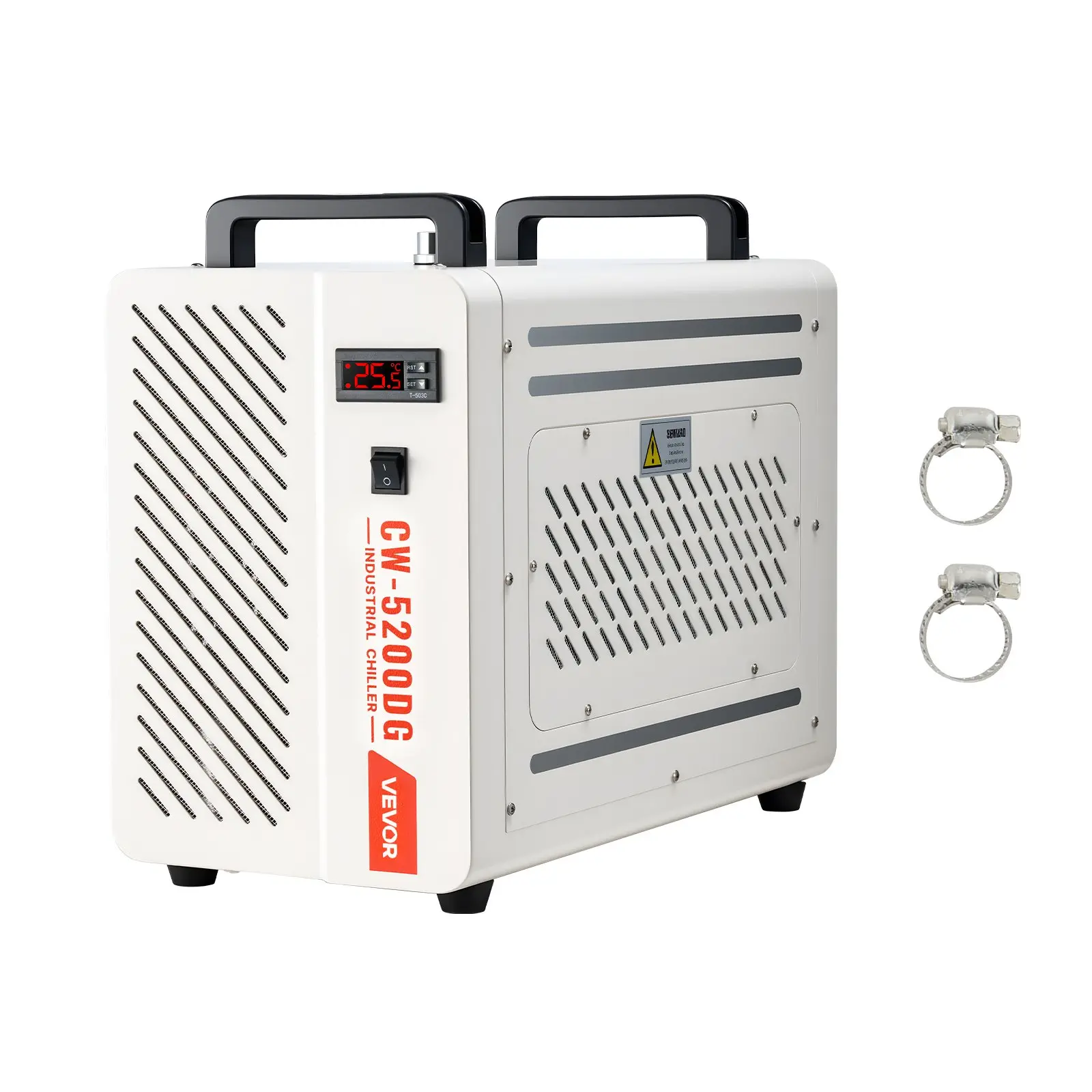 【DealsForYouDays】VEVOR Industrial Water Chiller, 5460 BTU/h, Industrial Water Cooler Cooling System with Compressor, 1.8 Gal Tank Capacity, 3.4GPM Max Flow, Laser Chiller, for CO2 Laser Engraving Cutting Machine
